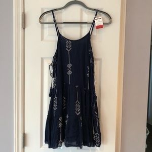 Navy babydoll dress.